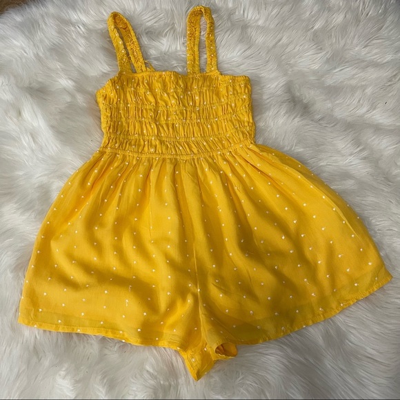 Urban Outfitters Cleo Embroidered Tie-Back Romper Size S In Yellow - Picture 5 of 11